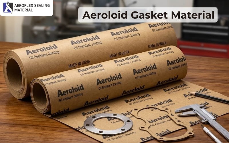 Aeroloid gasket material sheet used for automotive sealing, non-asbestos industrial gasket solution resistant to heat, oil, and pressure.